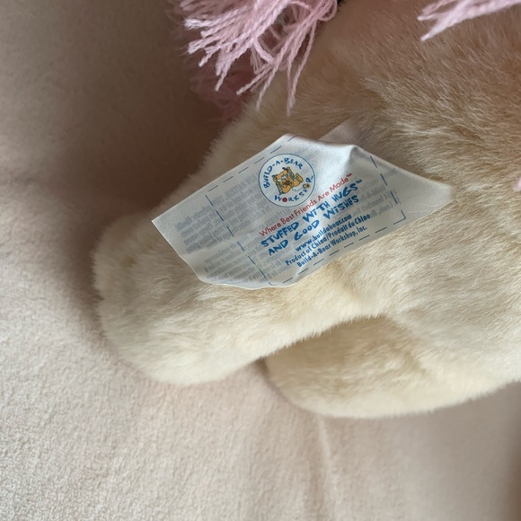 Build A Bear Workshop Plush Little Vanilla Bear Cub Stuffed Animal Toy w Poncho - Picture 4 of 7